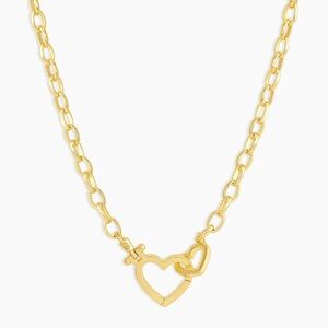 Gold Plated Heart Link Necklace - Women Jewelry